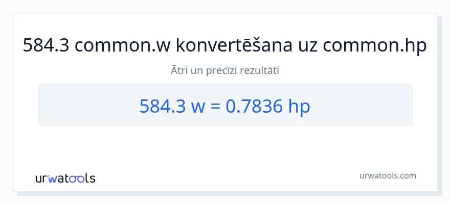 584.3 vati uz zirgspēki konversiju