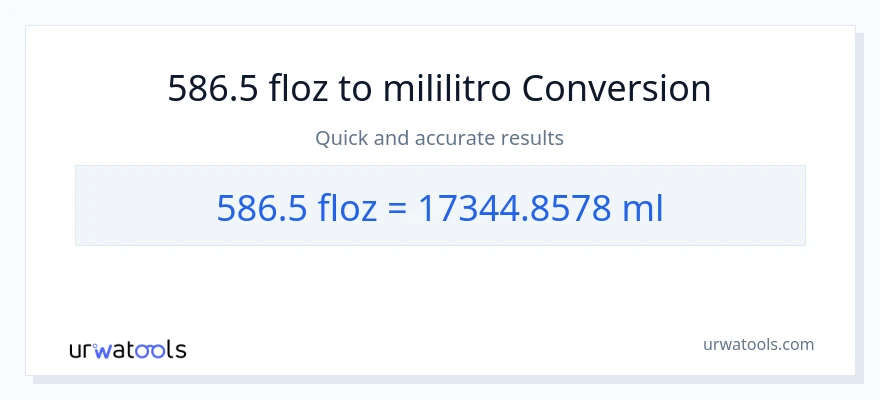 586.5 mga onsa ng likido patungong mga mililitro na conversion