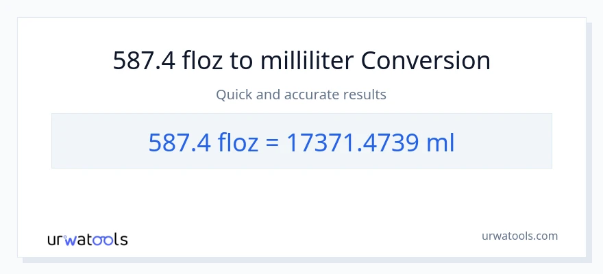 587.4 fluid ounces to milliliters conversion