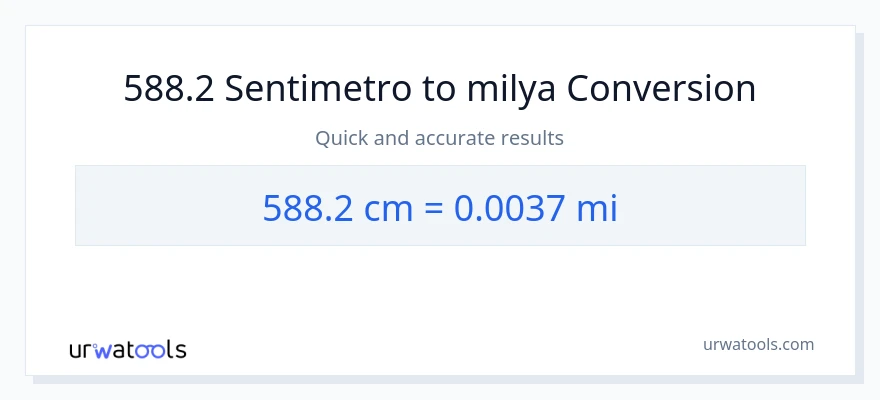 588.2 Mga Sentimetro patungong milya na conversion