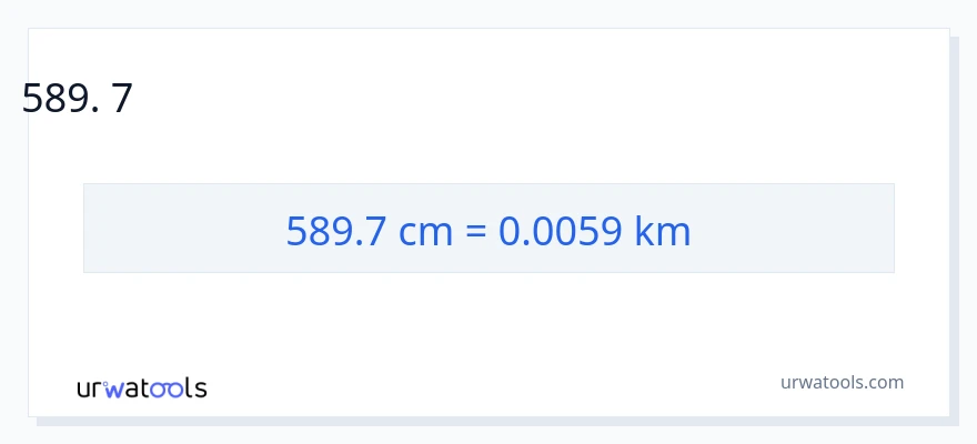 589.7 സെന്റീമീറ്ററുകൾ ൽ നിന്ന് കിലോമീറ്റർ ലേക്ക് പരിവർത്തനം