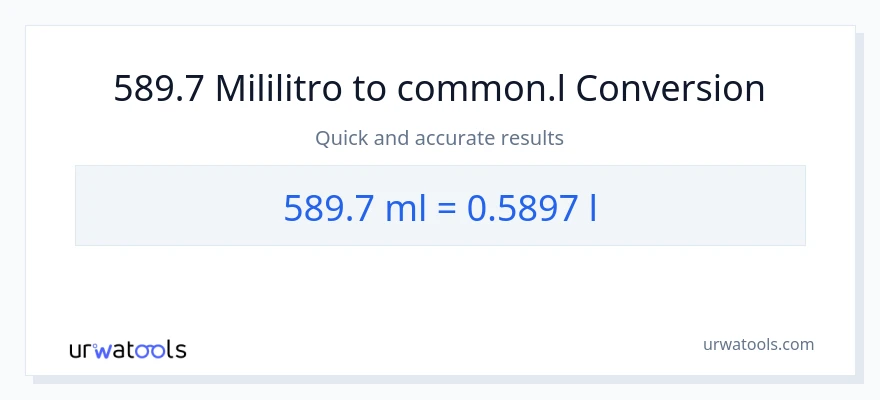 589.7 mga mililitro patungong Liters na conversion