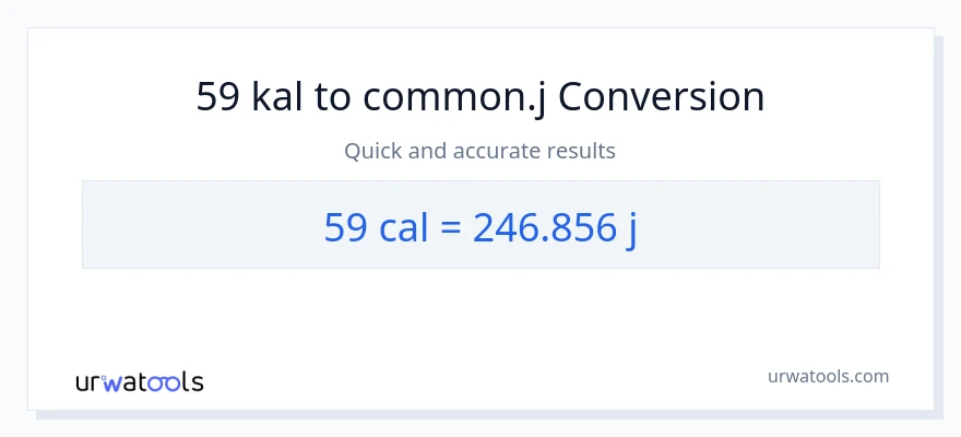 59 mga kaloriya patungong mga joule na conversion