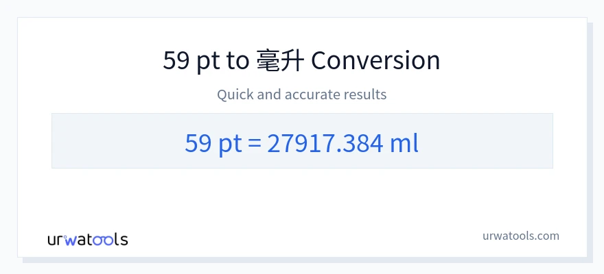 59 Pints 到 毫升 轉換