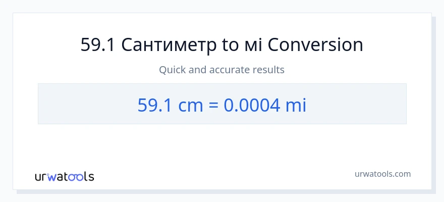 Конверсія з Сантиметри у милі: 59.1