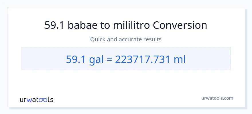 59.1 Mga galon patungong mga mililitro na conversion