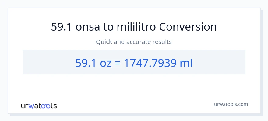 59.1 Mga onsa patungong mga mililitro na conversion