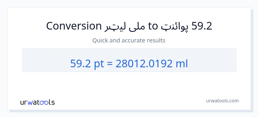 59.2 Pints ته ملی لیټرونه بدلون
