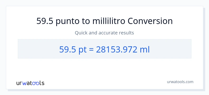 Conversione da 59.5 Pints a millilitri
