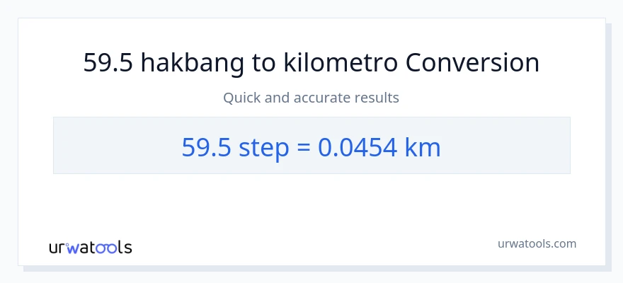 59.5 mga hakbang patungong Kilometro na conversion