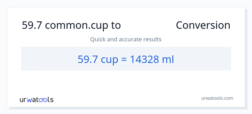 59.7 કપ થી મિલીલીટર રૂપાંતર