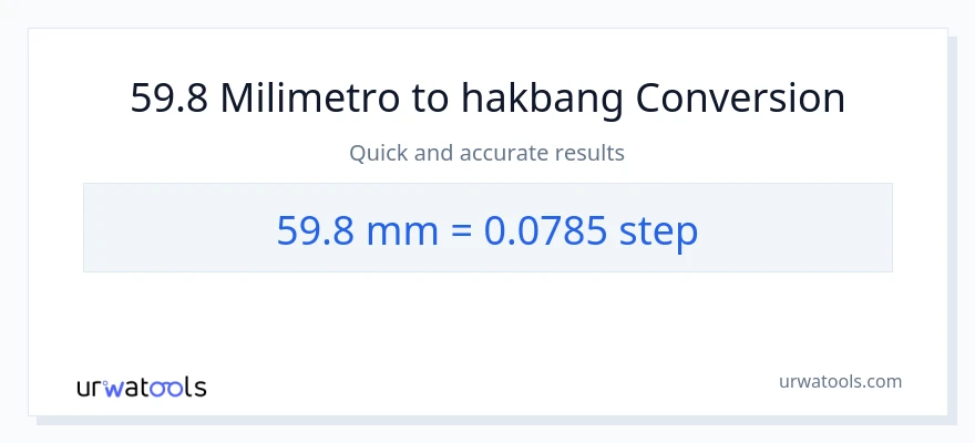 59.8 milimetro patungong mga hakbang na conversion