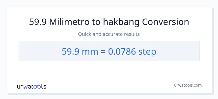 59.9 milimetro patungong mga hakbang na conversion