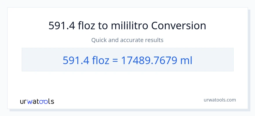 591.4 mga onsa ng likido patungong mga mililitro na conversion