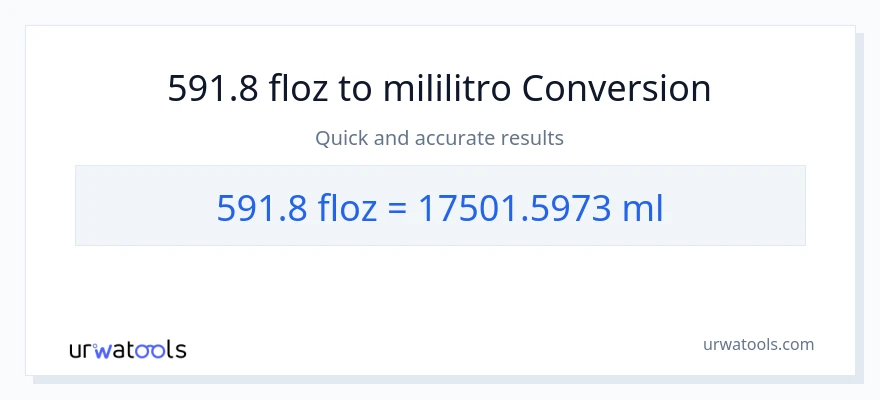 591.8 mga onsa ng likido patungong mga mililitro na conversion