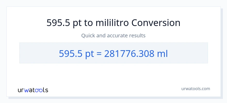 595.5 Pints patungong mga mililitro na conversion