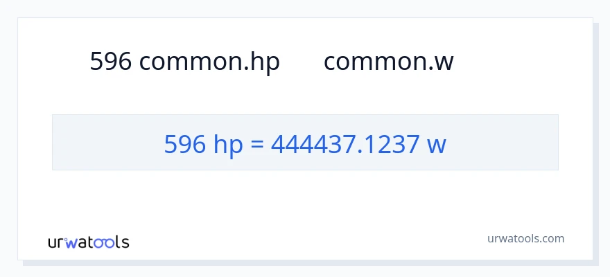 596 馬力 から ワット への変換