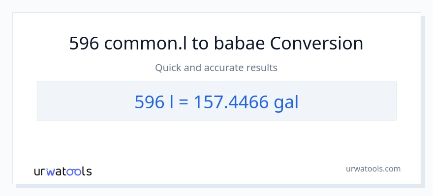 596 Liters patungong Mga galon na conversion