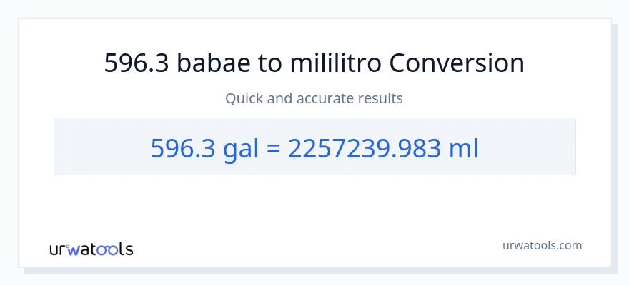 596.3 Mga galon patungong mga mililitro na conversion
