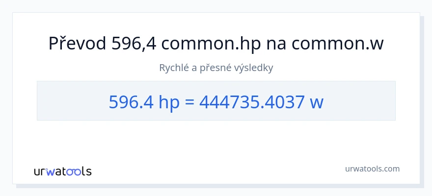 Konverze z koňská síla na watty: 596.4