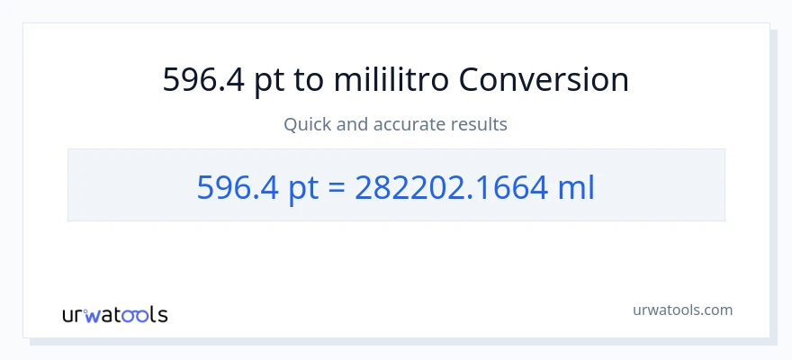 596.4 Pints patungong mga mililitro na conversion