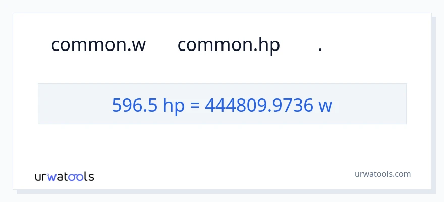 تبدیل 596.5 اسب بخار به وات