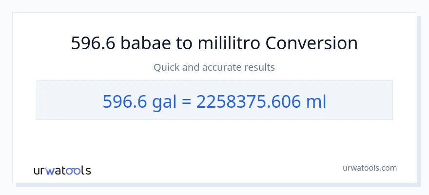 596.6 Mga galon patungong mga mililitro na conversion