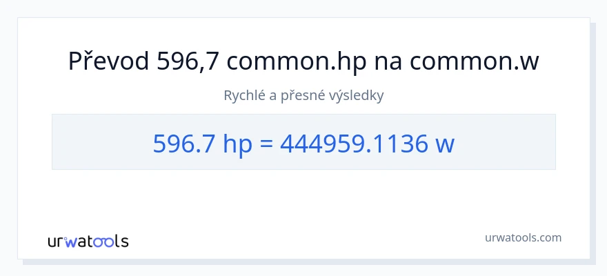 Konverze z koňská síla na watty: 596.7