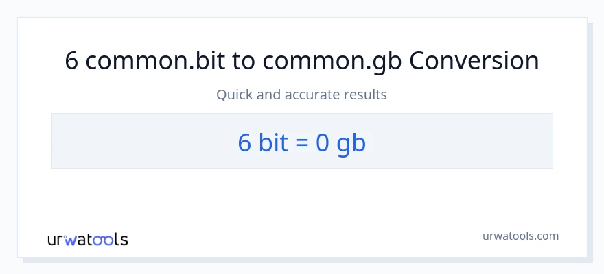 6 Bits patungong Gigabytes na conversion