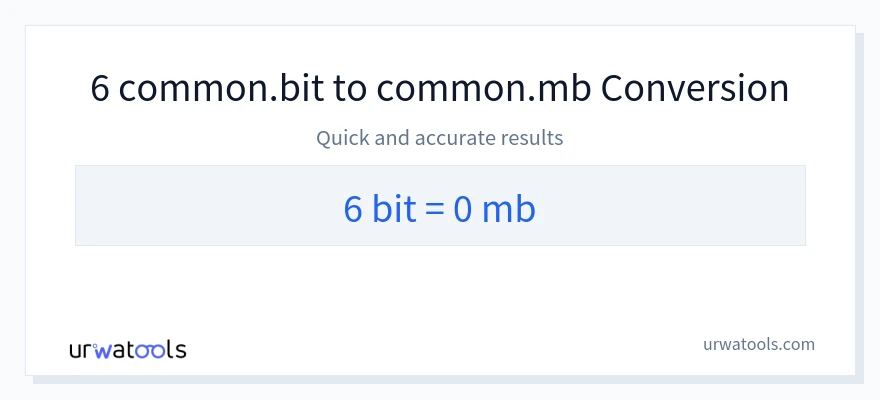 6 Bits 到 Megabytes 轉換