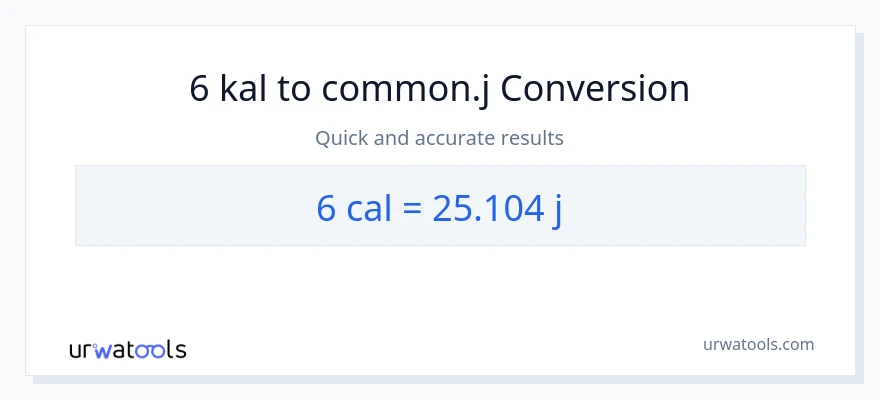 6 mga kaloriya patungong mga joule na conversion