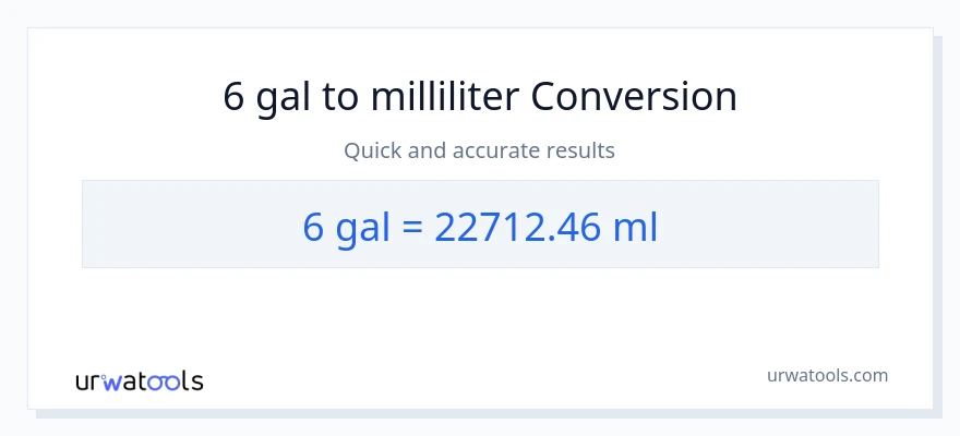 6 Gallonen zu Milliliter Umwandlung