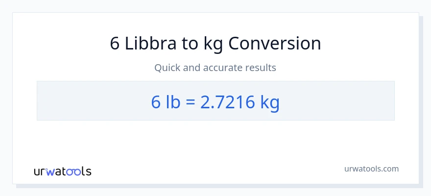 Conversione da 6 Lbs a kg
