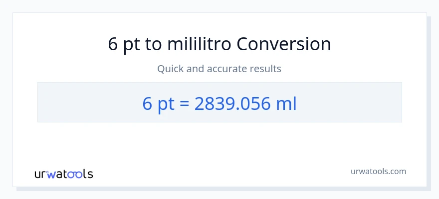6 Pints patungong mga mililitro na conversion