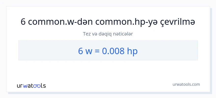6 vatt-dən at gücü-ə çevrilmə