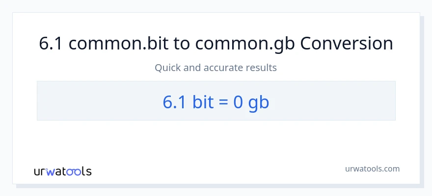 6.1 Bits ൽ നിന്ന് Gigabytes ലേക്ക് പരിവർത്തനം