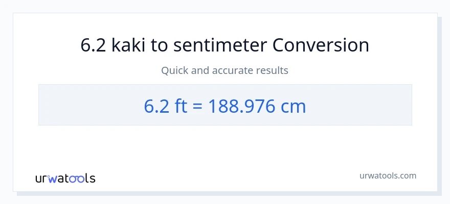 Penukaran 6.2 Kaki kepada Sentimeter