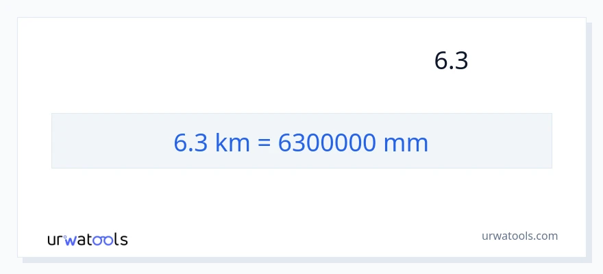 המרה של 6.3 קילומטרים ל- מילימטרים