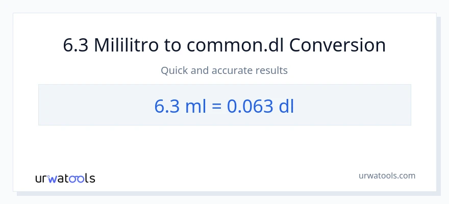 6.3 mga mililitro patungong Dls na conversion