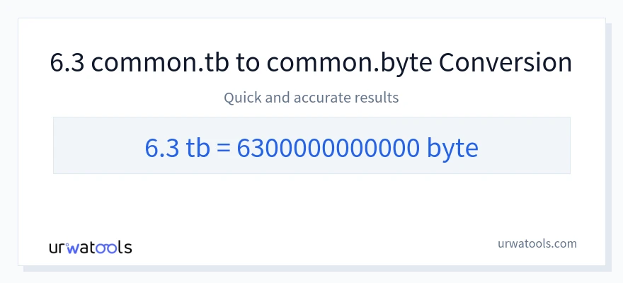 6.3 Terabytes 到 Bytes 轉換