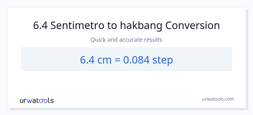 6.4 Mga Sentimetro patungong mga hakbang na conversion