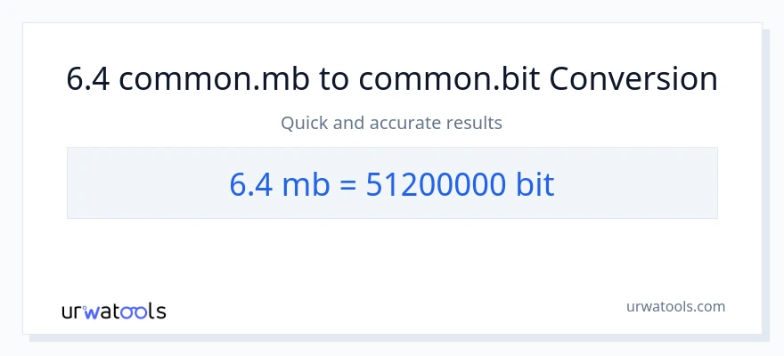 6.4 Megabytes இலிருந்து Bits வரை மாற்றம்