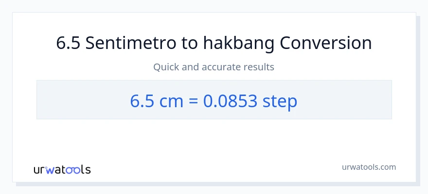6.5 Mga Sentimetro patungong mga hakbang na conversion