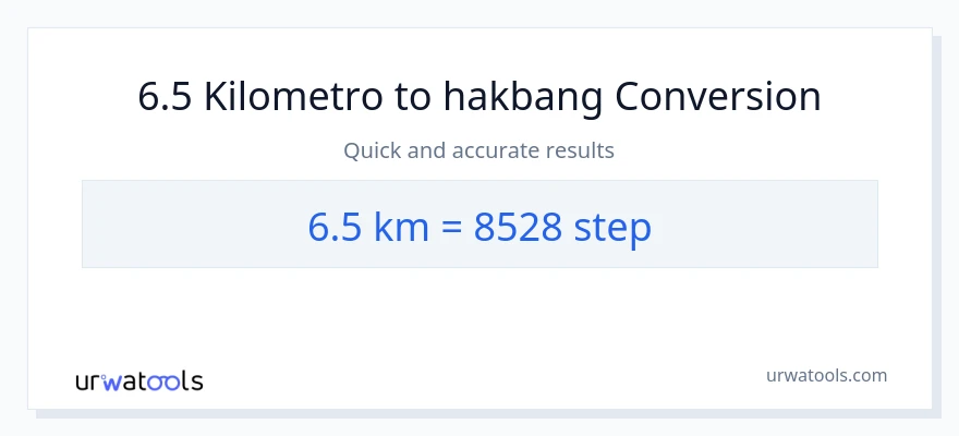 6.5 Kilometro patungong mga hakbang na conversion