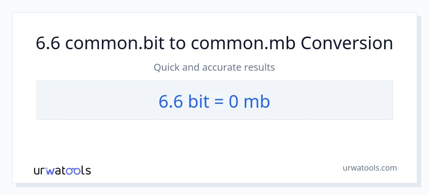 Chuyển đổi 6.6 Bits sang Megabytes
