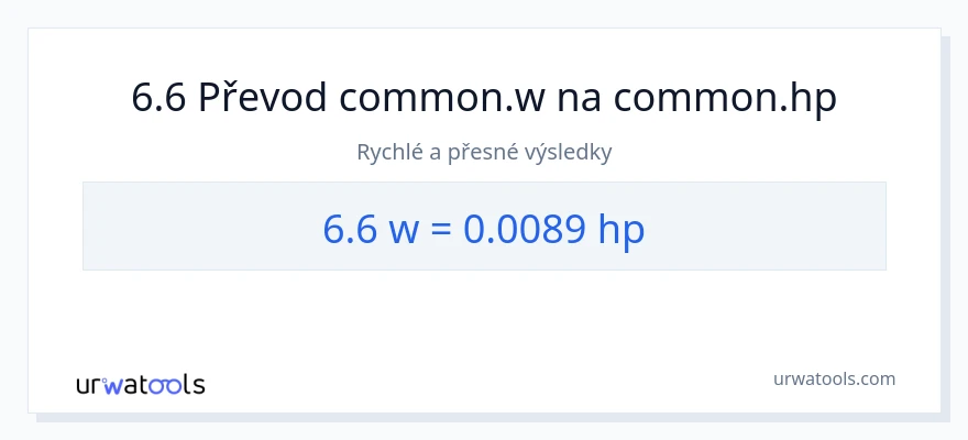 Konverze z watty na koňská síla: 6.6