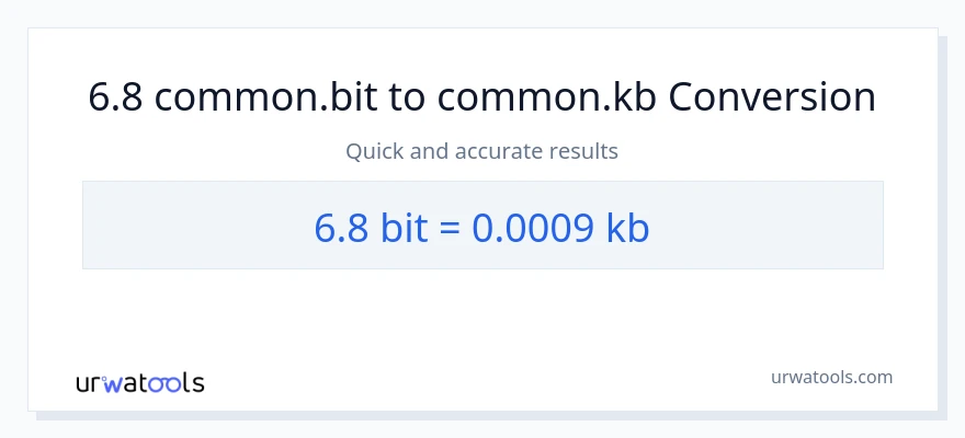 6.8 Bits дан Kilobytes га конверсия