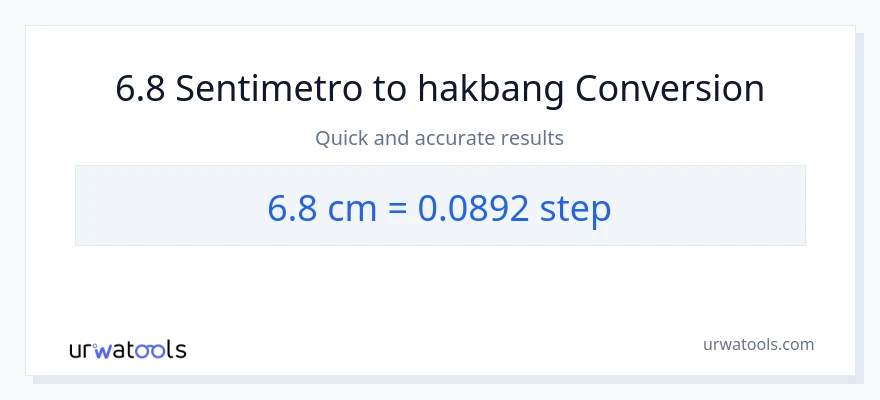 6.8 Mga Sentimetro patungong mga hakbang na conversion