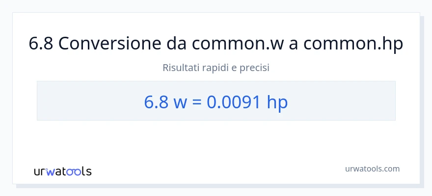 Conversione da 6.8 watt a potenza