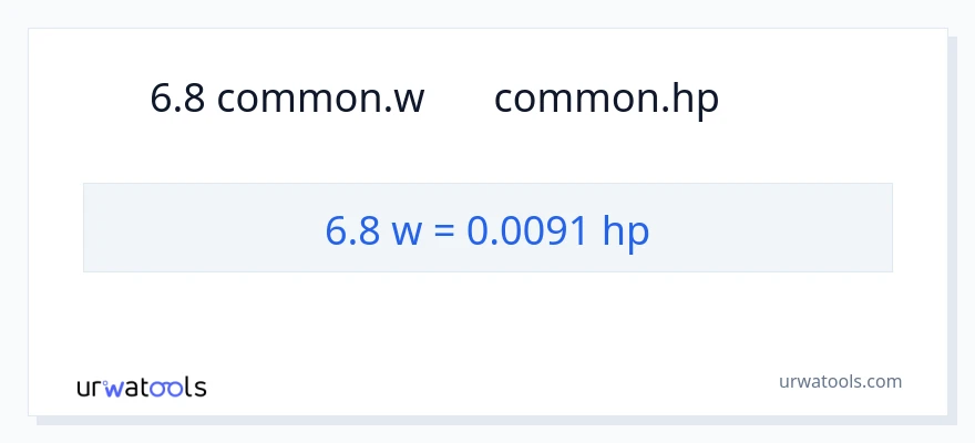 6.8 ワット から 馬力 への変換